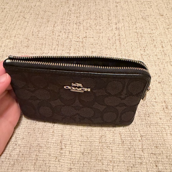 Coach Black Signature Coin Pouch - Picture 2 of 5
